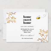 Faire-part Accueil douce maison abeille feuillage doré bouger (Devant)