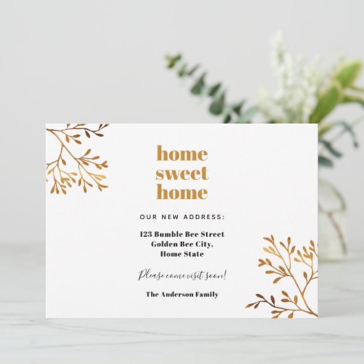 Faire-part Accueil douce maison moderne élégant mouvement (Debout devant)