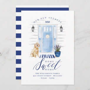 Faire-part Accueil Sweet Home Bleu Bleu Aquarelle Côtière Por