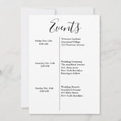 Faire-part Accueils de mariage avec écriture moderne et itiné (Dos)