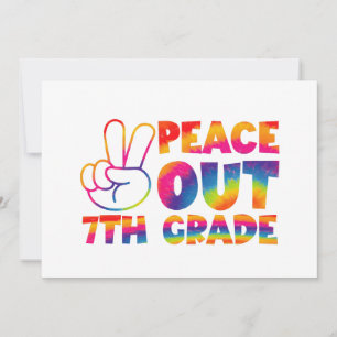 Faire-part Adieu septième année Tie Dye dernier jour 7e année