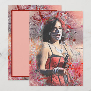 Faire-part Adorables Day of the Dead Woman At Parade Card