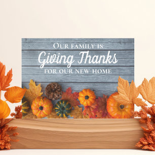 Faire-part Adresse nouvelle maison de Thanksgiving Citrouille