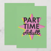 Faire-part Adulte à temps partiel (Devant / Derrière)
