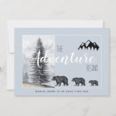 Faire-part Adventure Await Rustic Woodland Bears Birth (Devant)