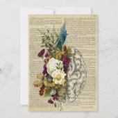 Faire-part affiche d'anatomie cérébrale florale médicale (Dos)