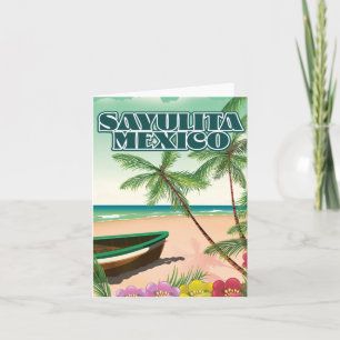 Faire-part Affiche de la plage de Sayulita au Mexique