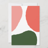 Faire-part Affiche graphique abstraite moderne rouge, rose + (Dos)