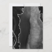 Faire-part Agate moderne Noir Argent foncé Enregistrer la dat (Dos)