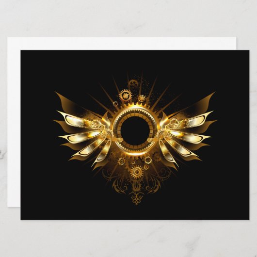 Faire-part Ailes de Steampunk (Devant / Derrière)