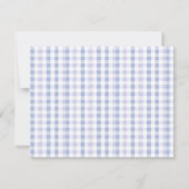 Faire-part Airplane Nursery Note Card with Blue Gingham Back (Dos)