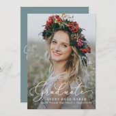 Faire-part Airy Elegance EDITABLE COULEUR Graduation Invitati (Devant / Derrière)