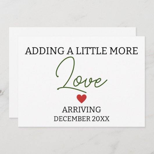 Faire-part Ajouter un peu plus d'amour grossesse sans sexe (Devant / Derrière)