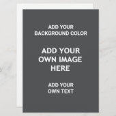 Faire-part Ajoutez votre couleur arrière - plan, votre image, (Devant / Derrière)