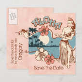 Faire-part Aloha carte postale de la fille de danse (Devant / Derrière)