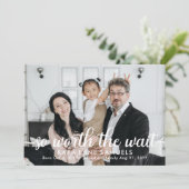 Faire-part Alors vaut la peine d'attendre photo adoption Fair (Debout devant)