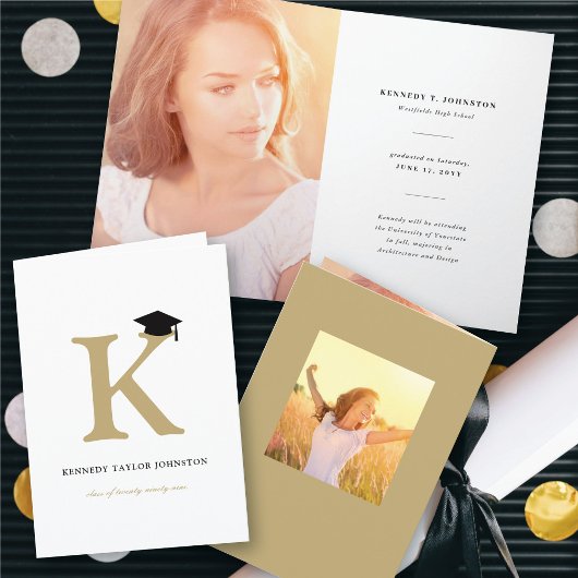 Faire-part Alphabet Monogramme Classique Simple Photo de Remi