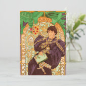 Faire-part Alphonse Mucha Prince et Dragon (Debout devant)