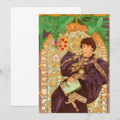 Faire-part Alphonse Mucha Prince et Dragon (Devant / Derrière)