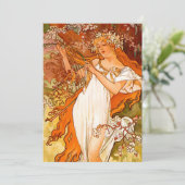 Faire-part Alphonse Mucha Printemps Art Nouveau (Debout devant)