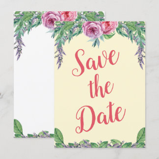 Faire-part alternatif de mariage à motif floral vi