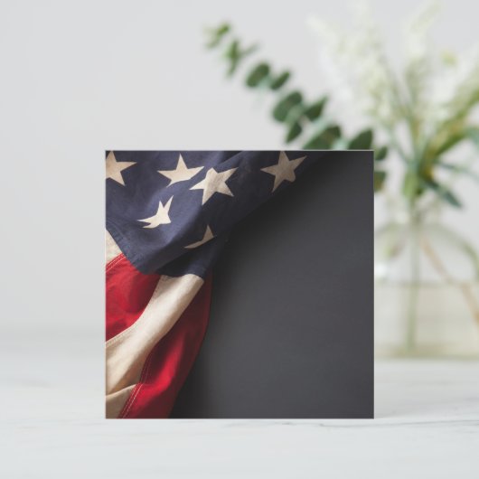 Faire-part American Flag on a Chalkboard (Debout devant)