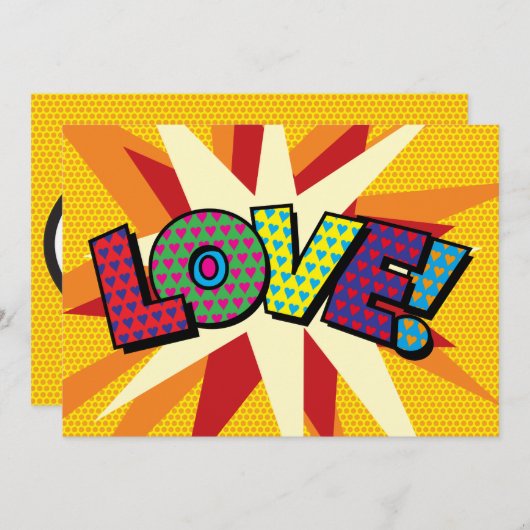 Faire-part AMORER Votre Message Voix Bubble Fun Retro (Devant / Derrière)