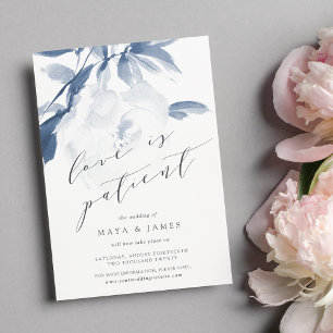Faire-part Amour Bleu Chuchotement L'amour est Patient Report