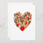 Faire-part Amour de Coeur drôle Golden Retriever Valentines D (Devant / Derrière)