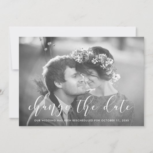 Faire-part Amour Délicat | Photo Mariage Changer la Date (Devant)