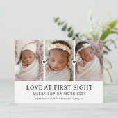 Faire-part Amour Moderne À Première Vue 4 Photos Naissance (Debout devant)