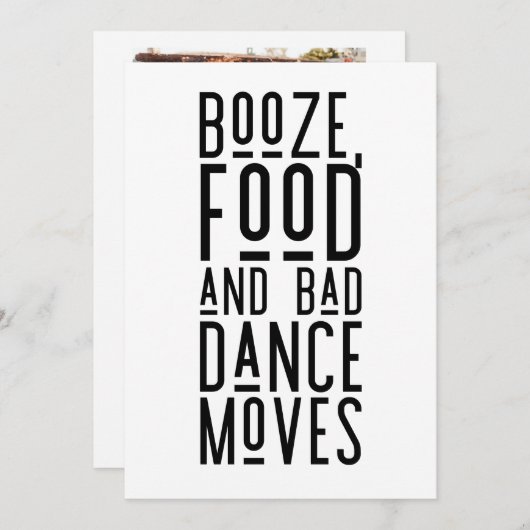 Faire-part Amusant Mariage photo moderne Enregistrer les date (Devant / Derrière)