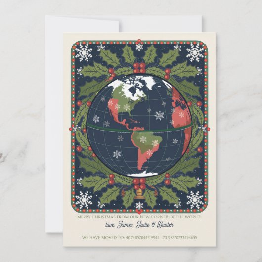 Faire-part Amusants Globe Latitude et Longitude Holiday Movin (Devant)