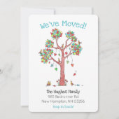 Faire-part Amusants oiseaux de famille dans un arbre des coeu (Devant)