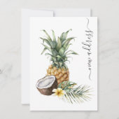Faire-part Ananas et noix de coco Tropical Nouvelle adresse (Devant)