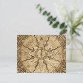 Faire-part Ancien Rose Compass (Debout devant)