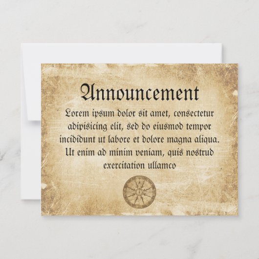 Faire-part Ancien Rose Compass (Dos)
