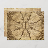 Faire-part Ancien Rose Compass (Devant / Derrière)
