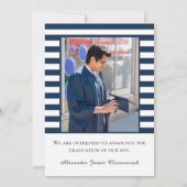 Faire-part Ancre nautique Marine moderne Bande blanche diplôm (Dos)