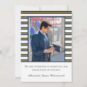 Faire-part Ancre nautique Moderne noir jaune Graduation (Dos)