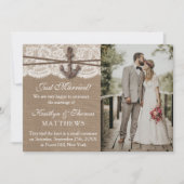 Faire-part Ancre nautique Plage Mariage Photo Mariage (Devant)