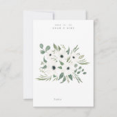 Faire-part Anemones Sage Eucalyptus Mariage Table Place Card (Devant)