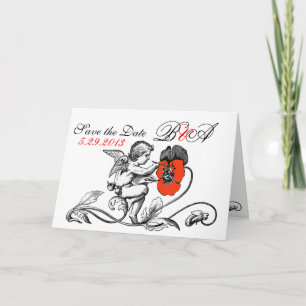 FAIRE-PART ANGE PEINDRE UNE FLEURS ROUGE ENREGISTRER LE MONOG