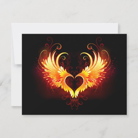 Faire-part Angel Fire Heart with Wings (Devant)