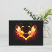 Faire-part Angel Fire Heart with Wings (Debout devant)