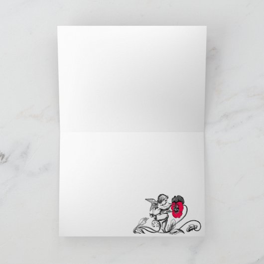 FAIRE-PART ANGEL PEINDRE UNE FLEUVE ENREGISTRER LE MONOGRAMME (Intérieur)