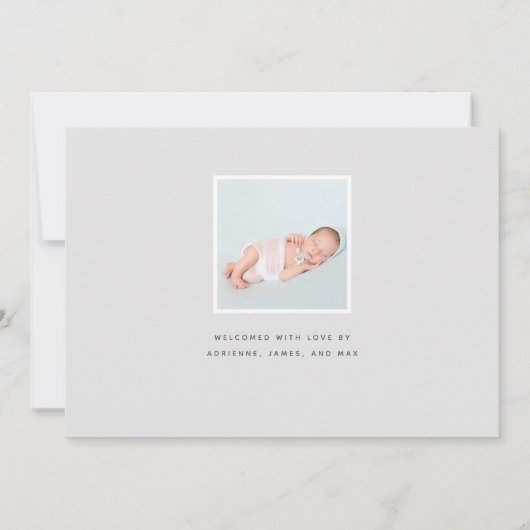 Faire-part Angle moderne | Trois photos Collage de naissance (Dos)