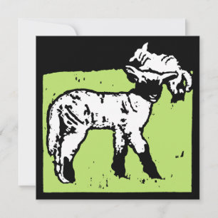 Faire-part Animaux de la ferme de coupe victorienne Moutons e