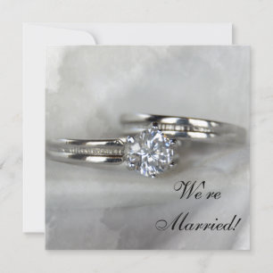 Faire-part Anneaux de mariage sur gris Juste mariés