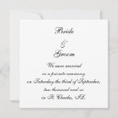 Faire-part Anneaux de mariage sur gris mariage juste célébré (Dos)